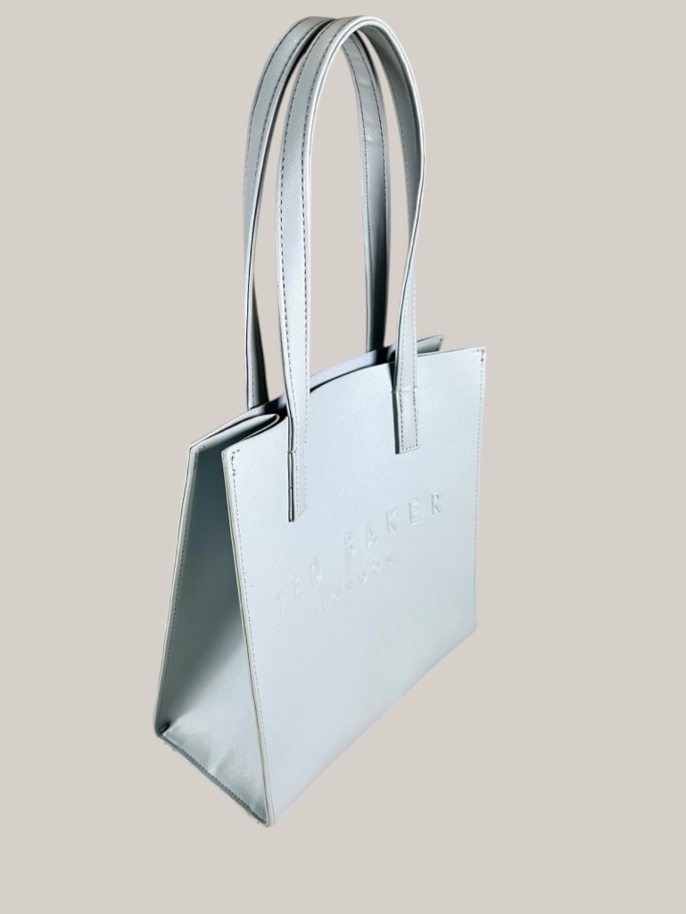 Ted Baker Women’s Soocon Icon Grey Crosshatch Shopper Large Tote Bag - Picture 8 of 13